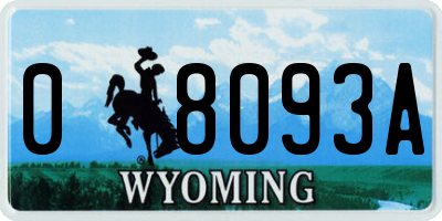 WY license plate 08093A