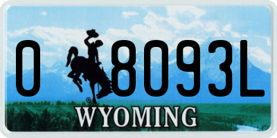 WY license plate 08093L