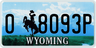 WY license plate 08093P