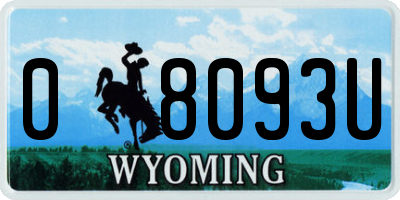 WY license plate 08093U