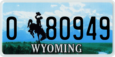 WY license plate 080949