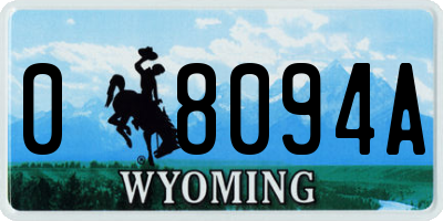WY license plate 08094A