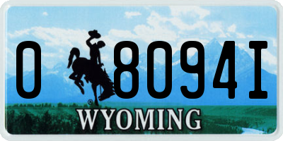 WY license plate 08094I