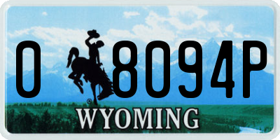 WY license plate 08094P