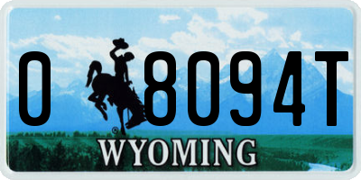WY license plate 08094T