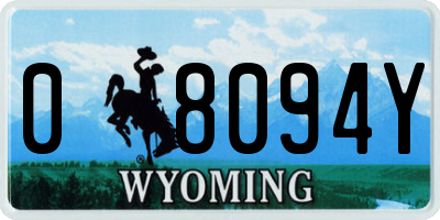 WY license plate 08094Y