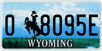 WY license plate 08095E