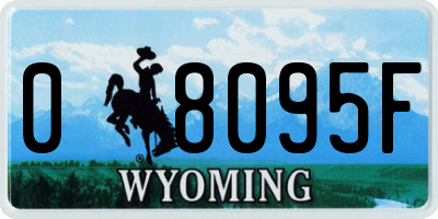 WY license plate 08095F