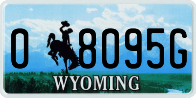 WY license plate 08095G