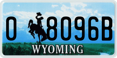 WY license plate 08096B