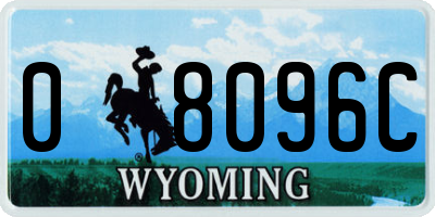 WY license plate 08096C