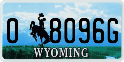WY license plate 08096G