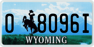 WY license plate 08096I