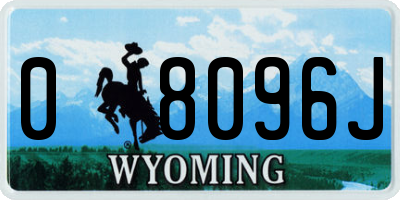 WY license plate 08096J