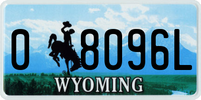 WY license plate 08096L