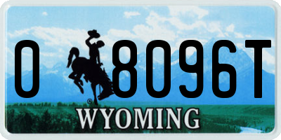 WY license plate 08096T