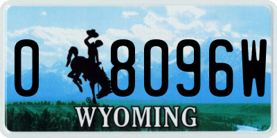 WY license plate 08096W