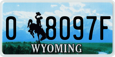 WY license plate 08097F