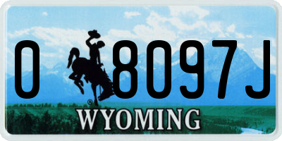 WY license plate 08097J
