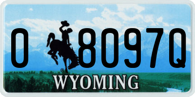 WY license plate 08097Q