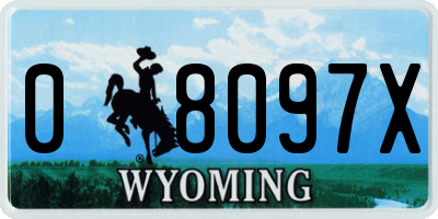 WY license plate 08097X