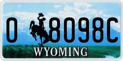 WY license plate 08098C
