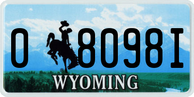 WY license plate 08098I
