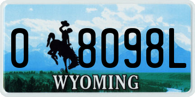 WY license plate 08098L