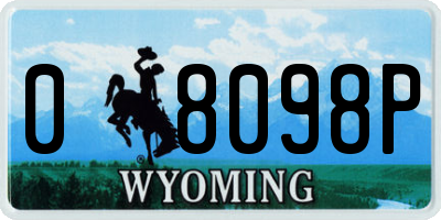 WY license plate 08098P