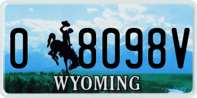 WY license plate 08098V