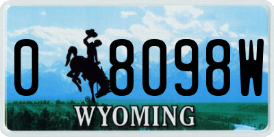 WY license plate 08098W
