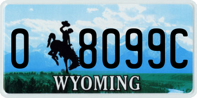 WY license plate 08099C