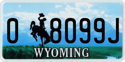 WY license plate 08099J
