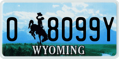 WY license plate 08099Y
