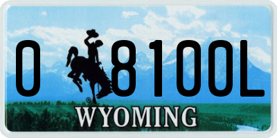 WY license plate 08100L