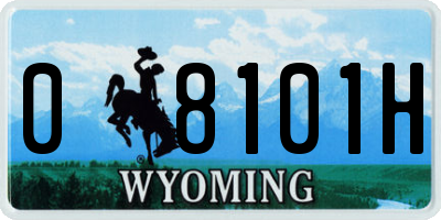 WY license plate 08101H