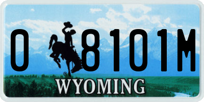 WY license plate 08101M