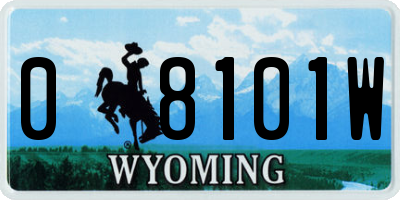 WY license plate 08101W