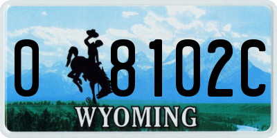 WY license plate 08102C