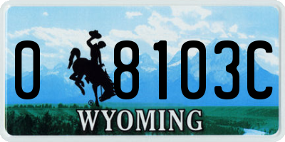 WY license plate 08103C