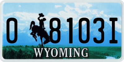 WY license plate 08103I