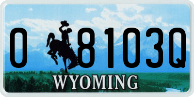 WY license plate 08103Q