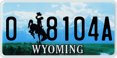 WY license plate 08104A