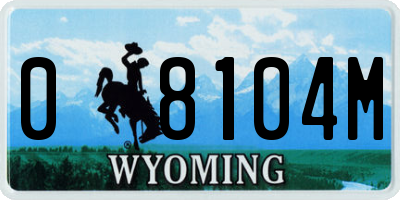 WY license plate 08104M