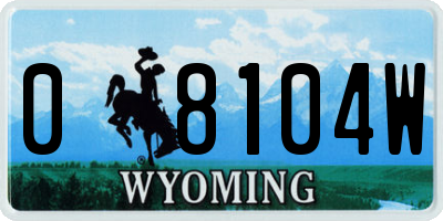WY license plate 08104W