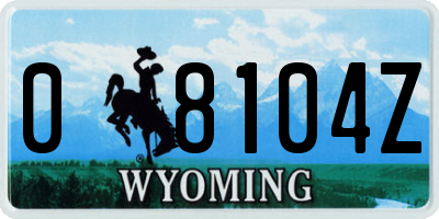 WY license plate 08104Z