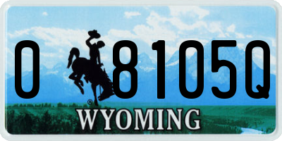 WY license plate 08105Q
