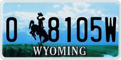 WY license plate 08105W