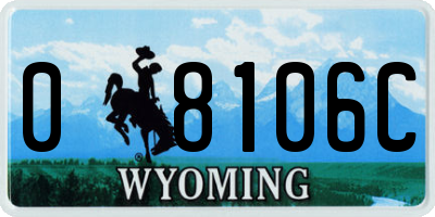 WY license plate 08106C