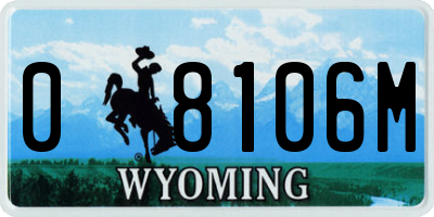 WY license plate 08106M